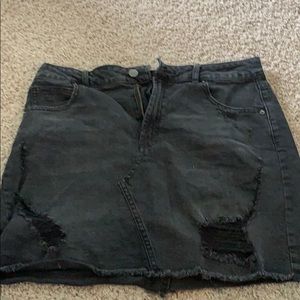 Black Denim Skirt